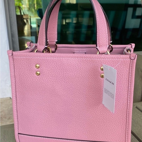 NWT Coach CO971 Dempsey Tote 22 In Refine Pebble Leather True Pink the tote insp - Picture 4 of 10